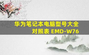 华为笔记本电脑型号大全对照表 EMD-W76